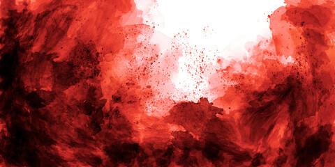 black red fire volcano  watercolor background with clouds texture