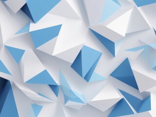 Abstract geometry blue and white paper cut composition background
