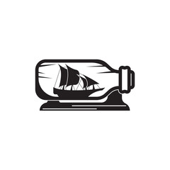 Boat in a bottle symbol logo icon, vector illustration design