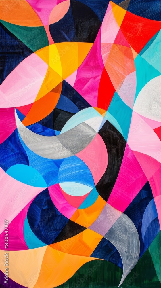 Poster vibrant abstract painting with swirling colors and dynamic textures
