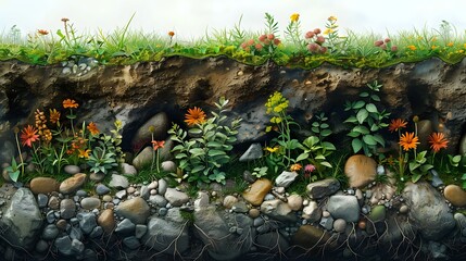 Obraz premium The Cycle of Life: From Soil to Plant