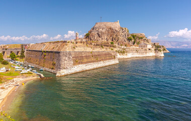Old Venetian Fortress overlooking the Ionian Sea in Kerkyra, Corfu, Greece