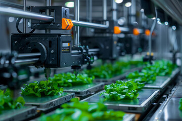 Fototapeta premium 3D printing farm producing parts for global markets screens display decentralized orders and logistics 