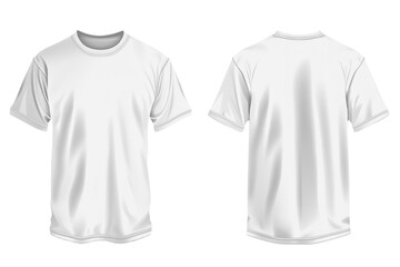 Drawing of white t-shirt front and back. Transparent background