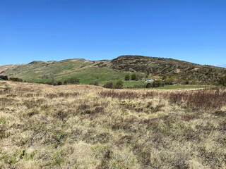 A view of the Isle of Arran in Scotland on a sunny day