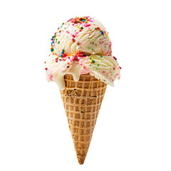 Ice cream on transparent background. Ai generated