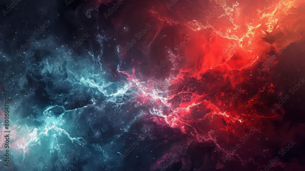 Wall mural abstract wallpaper with cosmic fantasy universe and energetic colors