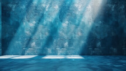 Blue background of studio room, empty space to showcase or advertise your products. Vector illustration.