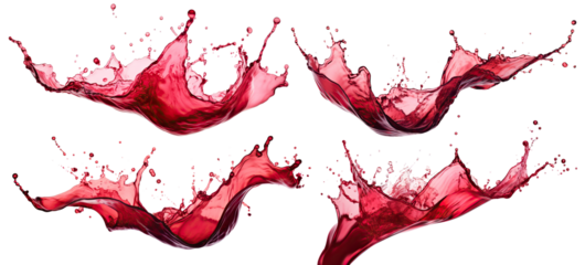 Set of red wine splashes, cut out