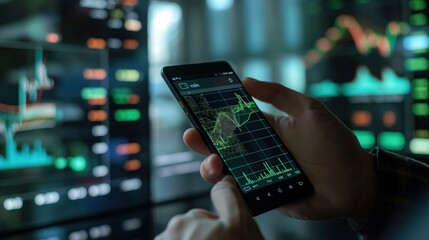 financial stock market chart on smart phone
