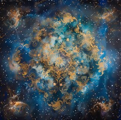 Fototapeta premium Arabesque Cosmos Celestial Harmony