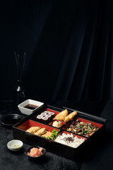 Bento Box on Dark Background