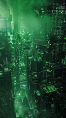 cyberpunk futuristic head-up background in dark green and black 