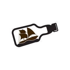 Boat in a bottle symbol logo icon, vector illustration design