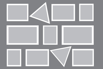 11 photos collage frame vector, photo frame collage