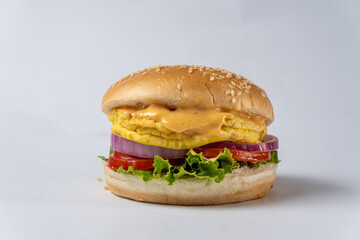 Burger on White Background – Food Photography
