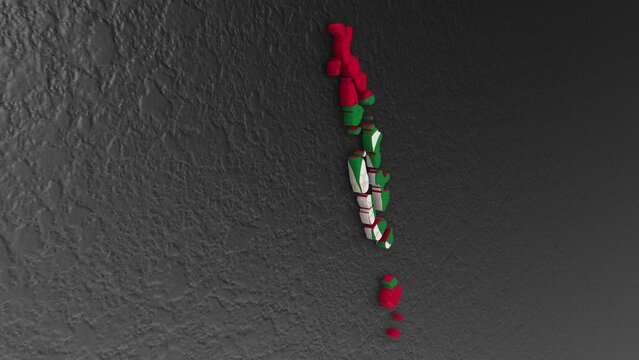 Maldives map 3d. 3d map of Maldives.
