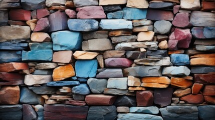 Textured cobblestone wall with large multi-colored stones serving as a background.