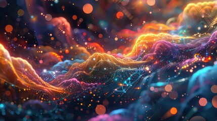 Obraz premium abstract background with geometric shapes and patterns with bold colors and psychedelic theme