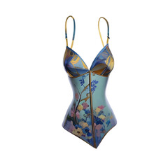 vintage artsy blue lingerie, vector, generative ai