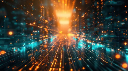 Fototapeta premium modern futuristic collage with ai and metropolis graphic elements, very sleek and high-tech wallpaper