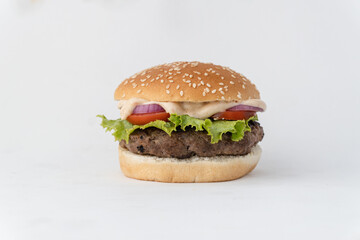 Beef Burger on a clean white background
