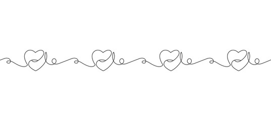 Heart line art style vector illustration. Friendship day vector