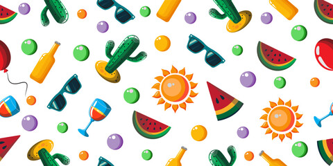Seamless colorful summer pattern vector eps