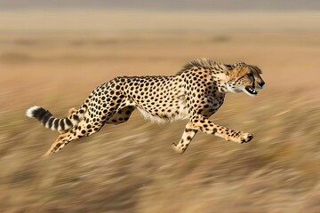 agile cheetah in dynamic midrun pose wildlife action photo