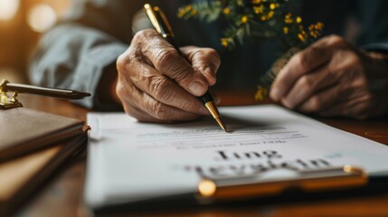 A person updating their will and estate plan with a lawyer, ensuring that their life insurance proceeds are distributed according to their wishes.