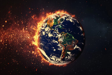 A dramatic scene showing Earth splitting apart a dire warning of the environmental crisis caused by climate change 