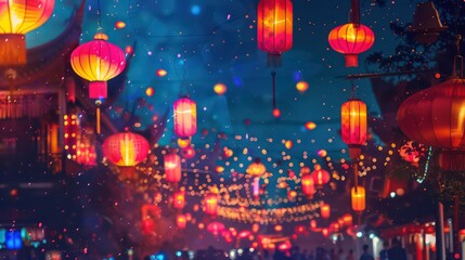 banner with a festive night ambience, very colorful and shinny lights