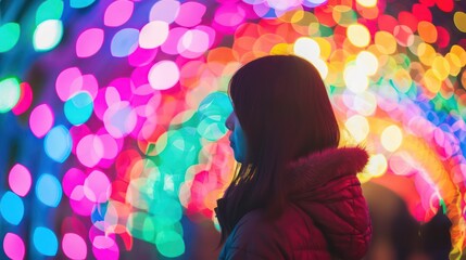 banner with a festive night ambience, very colorful and shinny lights