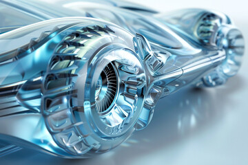 A futuristic 3D model of a vehicles ventilation system, illustrating advanced aerodynamics for passenger comfort 