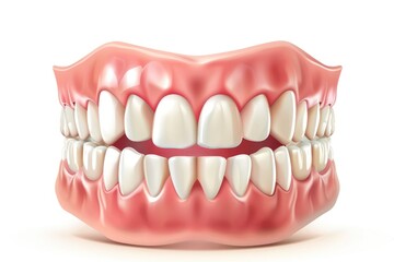 Obraz premium Accurate and detailed 3D render of human teeth showing the anatomy, structure, and health of dental elements