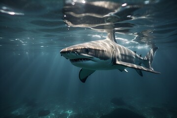 Close-up shark swimming