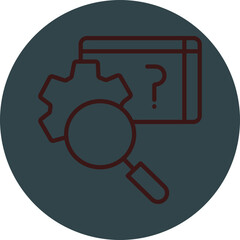 Research Process Grey Red Line Circle Icon Line Circle Icon