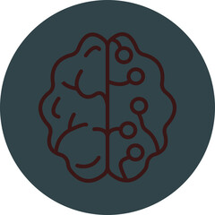 Neural Engineering Grey Red Line Circle Icon Line Circle Icon