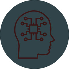 Machine Perception Grey Red Line Circle Icon Line Circle Icon