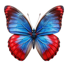 Fototapeta premium Vibrant Butterfly with Colorful Wings isolated on Transparent background.