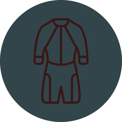 Wetsuit Grey Red Line Circle Icon Line Circle Icon