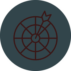 Dartboard Grey Red Line Circle Icon Line Circle Icon