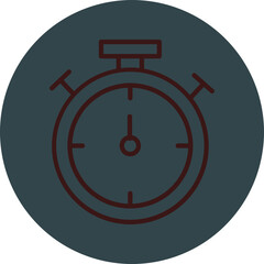Stopwatch Grey Red Line Circle Icon Line Circle Icon