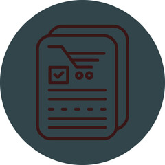 Shopping List Grey Red Line Circle Icon Line Circle Icon