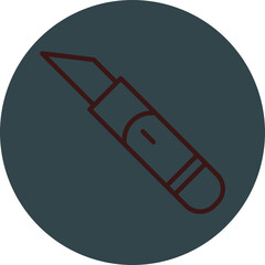 Scalpel Grey Red Line Circle Icon Line Circle Icon