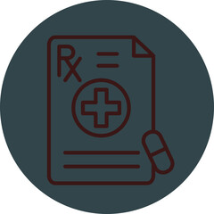 Prescription Grey Red Line Circle Icon Line Circle Icon
