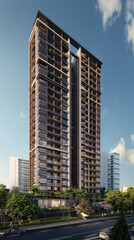 Obraz premium modern skyscraper towers of residential apartments