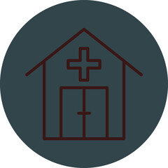 Emergency Room Grey Red Line Circle Icon Line Circle Icon