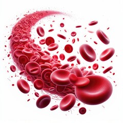 Erythrocytes blood cell wave Human blood globulins isolated on a white background