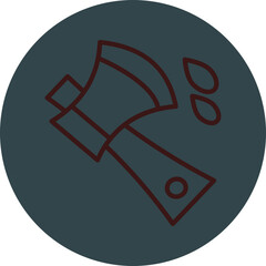Axe Grey Red Line Circle Icon Line Circle Icon